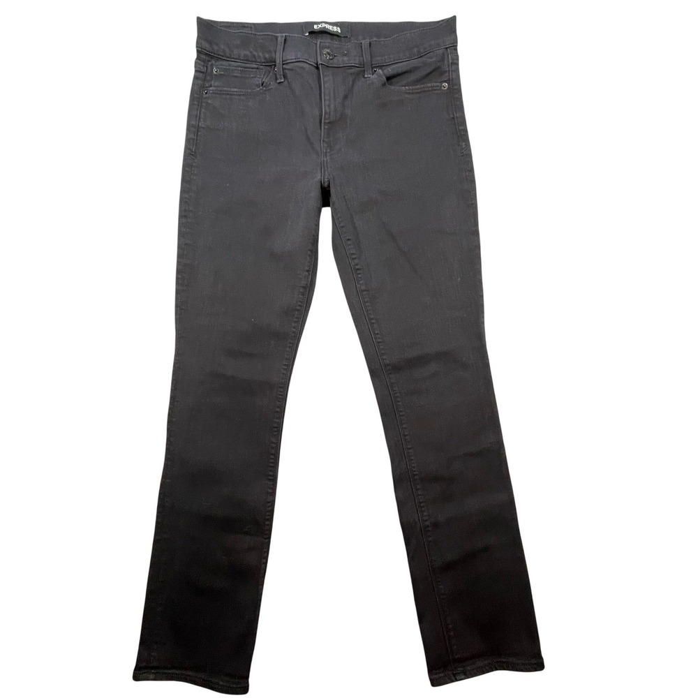 Express Black Mid Rise Stretch Skinny Jeans Women Size 10
